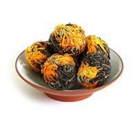 GOARTEA Puerh Tea Cake 250g / 8.8oz 2017 Year - Raw/Sheng Chinese Pu erh Tea - Calendula Officinalis Bulang Tuocha - Yunnan Puer Pu'er