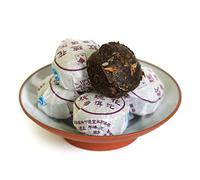 GOARTEA Puerh Tea Cake 80Pcs / 18.34oz 2015 Year - Ripe/Shu Chinese Pu erh Tea - Red Rose Flower Flavored - Yunnan Puer Pu'er - Mini Tuocha