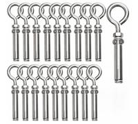 Goaste 20 Pack M8*105mm Expansion Concrete Eye Bolt, 304 Stainless Steel Wall Eyebolt Screws, Heavy Duty Shoulder Brick Anchors for Wall Ceiling Concrete Masonry