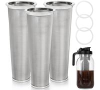 Goaste 3 Pack Cold Brew Coffee Filter for 64oz Wide Mouth Mason Jar, 304 Stainless Steel Strainer with Seal Ring, Coffee Tea Infuser for Iced Coffee, Lemonade, Fruit Drinks (Mason Jar Not Included)