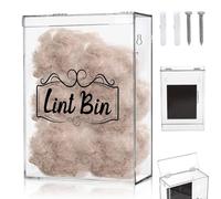 Goaste Acrylic Magnetic Lint Bin for Laundry Room, 135oz Dryer Lint Trash Can, Wall Mounted Lint Holder Box, Farmhouse Lint Holder with Lid for Laundry Storage Organization and Home Decor(Clear)