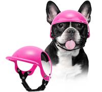 Goaste Dog Helmet for Medium Dog, Pet Motorcycle Helmet with Ear Holes, Doggy Safety Hat with Adjustable Belt, Puppy Cat Hard Cap for Outdoor Walking, Biking, Riding, Driving (Medium)