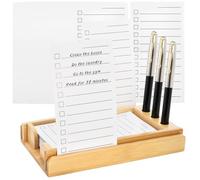 Goaste To Do List Planner with Bamboo Stand, Daily ToDo Checklist Notepad Organizer-100 Pieces Goal Cards, Productivity System Planners Notebook for School, Office Supplies