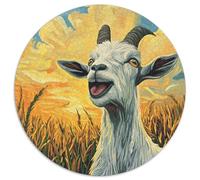 Goat 1000 Piece Circular Puzzle Animals Pets Cute Premium Relaxing Puzzle Stress Relief Home Decor Educational 1000pcs (67.5x67.5cm)