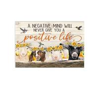Goat A Negative Mind Will Never Give You A Positive Life Retro Metal Tin Sign 8X12 Inches