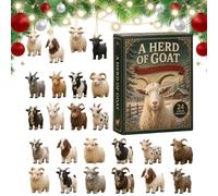 Goat Advent Calendars 2026, Cute Goat Ornaments Countdown Calendar | Goat Arrival Calendar With 24 Days 2D Flat Acrylic Funny Goat Ornaments, Count Down To Christmas Goat Figurines Decoration