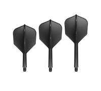 GOAT - Air Black No6 Short Dart Flights, 3 Plastic Flights with Shafts, Dart Accessories