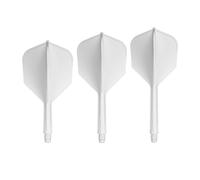 GOAT - Air White No6 Medium Dart Flights, 3 Plastic Flights with Shafts, Dart Accessories