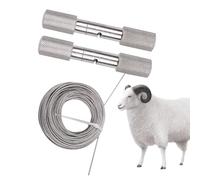 Goat and Sheep Dehorning Wire Saw, Stainless Steel Cutting String Saw with Handles, Dehorning Tool, Portable Goat Horn Cable Saw for Camping Farm Yard