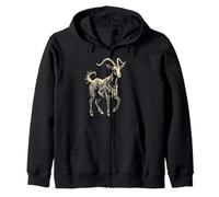 Goat Animal Graphic Art Goat Zip Hoodie