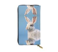 goat-antelope Long leather wallet, portable credit card holder, zippered coin purse, and ID compartment