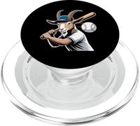Goat Baseball Batter Swing Ballplayer Mascot PopSockets PopGrip for MagSafe
