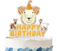 Goat Birthday Cake Topper - Glitter Goat Birthday Party Decorations for Party Supplies