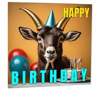 Goat Birthday Card & Envelope 145 x 145mm