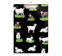Goat Black Clipboard Acrylic Writing Board A4 Standard Size Clipboards Hardboard, 12.5 x 9 Inches Silver Clip, Silver12x9in