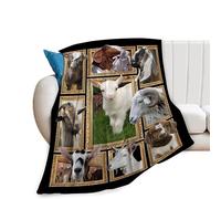Goat Blanket Cute Sheep Throw Blanket Ultra Soft Cozy Fleece Farm Animal Gift Fuzzy Plush Bedding Blankets for Kids Teens Adults Girls Boys Women Men 50"x40"