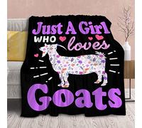 Goat Blanket Gift for Girls Women 40x50 Inches-Animal Print Throws Super Soft Flannel Lightweight Blankets Goats Lover Birthday Room Decor for All Season Bed Sofa