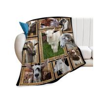 Goat Blanket Ultra Soft Cozy Sheep Throw Blanket Fleece Fuzzy Plush Bedding Goat Sheep Lovers Gifts for Women Girls Kids Adults 50"x40"