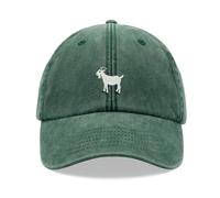 Goat Body White Baseball Cap Vintage Washed Unisex Dad Hat Adjustable Greatest of All Time G.O.A.T Bottle Green