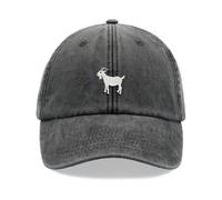 Goat Body White Baseball Cap Vintage Washed Unisex Dad Hat Adjustable Greatest of All Time G.O.A.T Black