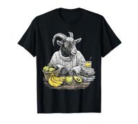 Goat Book Fruits Drawing Animal Motif Illustration Goat T-Shirt