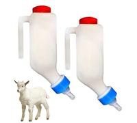 Goat Bottle, 2PCS Baby Goat Bottle, 500ml Plastic Feeder with Scale for Little Lamb Calf Sheep