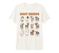 Goat Breeds for Kids Farm Animals Learning Chart Premium T-Shirt