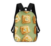 Goat Cheese Puff Printed 17 Inch Daypack Unisex Shoulder Backpacks Travel Laptop Backpack for Women Men