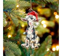 Goat Christmas Ornament 2025, Farmhouse Animal 3.75" (2D Flat) Double-Sided Acrylic Ornament, Gift for Goat Lovers, Farmers, Women, Friends, Family, Farm Xmas Hanging Tree Decorations