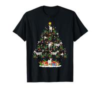 Goat Christmas Tree Lights Decor Funny Santa Animals Xmas T-Shirt
