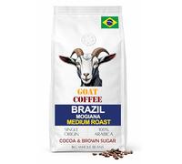 Goat Coffee Brazil Mogiana Whole Bean Coffee - 100% Arabica Single Origin - Medium Roast with Sweet Notes of Cocoa & Brown Sugar - Premium Fresh Roasted Coffee Beans - 1kg