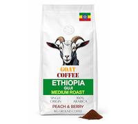 Goat Coffee Ethiopia Guji Ground Coffee 1kg - 100% Arabica Medium Roast - Sweet Peach & Wild Berry Notes - Single Origin Speciality Coffee - Small Batch Roasted - Best for Cafetière, Filter & Espresso