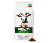GOAT COFFEE Ethiopia Sidamo Medium Roast Ground Coffee 1kg | 100% Arabica Single Origin Ethiopian Coffee | Refreshing Citric & Fruity Notes | Freshly Roasted for Filter, Drip & Cafetiere