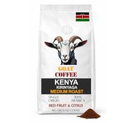 Goat Coffee Kenya Kirinyaga Ground Coffee 1kg - Medium Roast Single Origin - Vibrant Red Fruit & Citrus Flavour - 100% Arabica - For Filter, Cafetière & V60 - Espresso Coffee