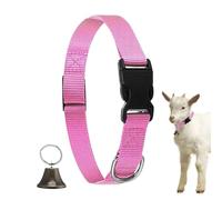 Goat Collars with Bells, Adjustable Nylon Collar for and Sheep, Farm Animal Accessories with Quick Release Buckle for Sheep Cattle Small Animals