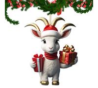Goat Decoration Christmas, Acrylic Christmas Tree Decoration, Flat Tree Pendant, Cartoon Family Decoration, Pet Gift for Animal Lovers Holdes