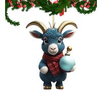 Goat Decoration Christmas | Christmas Animal Ornaments Acrylic | Flat Tree Pendant, Cartoon Family Decoration, Pet Gift for Animal Lovers Lambo
