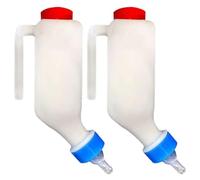 Goat Drinking Bottles, 2 x Bottles for Lambs, Animal Accessories for Rearing with Scale and Handle for Goats, Cows, Sheep and Puppies