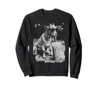 Goat Drinking Iced Coffee Funny Animal Meme Humor Sweatshirt