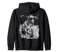 Goat Drinking Iced Coffee Funny Animal Meme Humor Zip Hoodie