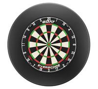 GOAT - Everscore NXT LVL Steel Tip Dartboard Set Black, Professional Sisal Dartboard from Madagascar, Includes Dart Surround approx. 12 cm