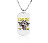 Goat Everyday My Head Goes Personalized Necklace Dog Tag Pendant Necklaces for Men Women Memorial Jewelry Stainless Steel
