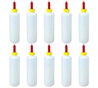 Goat Feeder Bottle 10 Pack 400ml, Baby Bottle with Bite-resistant Nipple & Clear Measurement Marks for Lambs, Puppies, Livestock Feeding