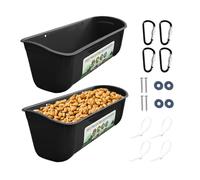 Goat Feeder - Trough Chicken Feeder | 2 Pieces Duck Waterer & Goat Feederr Set | No Button Livestock Feeding Trough with Clips | Feeder Container for Dogs, Piglets, Poultry and Small Farm Animals