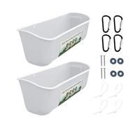 Goat Feeders - Trough Chicken Feeder | No-Waste Livestock Feeding Trough with Clips | 2PCS Duck Waterer & Goat Feederr Set | Feedeer Container for Dogs, Piglets, Poultry, and Small Farm Animals