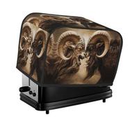 Goat Fight Toaster Cover 2 Slice, Waterproof Bread Machine Covers with Pockets Universal Size Kitchen Small Appliance Cover with Handle, Dust and Fingerprint Protection