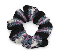 Goat Floral Wildflowers Hair Scrunchies for Women Elastic Hair Bands Soft Hair Ties for Styling Gift Christmas Valentine's Day
