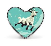 Goat Frolic Buttons Pin Memorial Boutonniere for Wedding Groom Bride, Customize Lapel Heart Pin for Christmas, Men Women Costume Decorative Fashionable Brooches