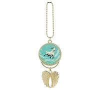 Goat Frolic Car Hanging Ornament Rear View Mirror Pendant Lucky Presents Hanging Ornament Funny Car Pendant for Office Auto Home Decoration Golden-Style