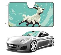 Goat Frolic Car Windshield Sun Shade Keep Car Interior Cool 51"x28" Folding Front Window Sun Shade, Heat Shield for SUV, Truck, Blocks UV